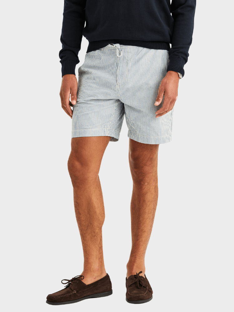 Morris Fenix Seersucker Shorts - Blue