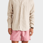 Morris Douglas Linen Shirt-Classic Fit - Khaki