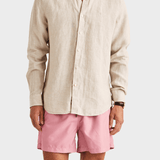 Morris Douglas Linen Shirt-Classic Fit - Khaki