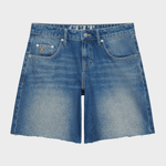 Mid Rise Baggy Shorts - Dame - Mid Sea Blue - Gumpel & Co