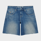 Mid Rise Baggy Shorts - Dame - Mid Sea Blue - Gumpel & Co