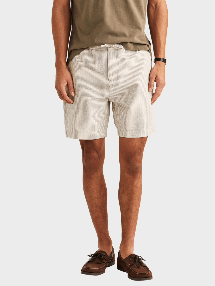 Morris Fenix Seersucker Shorts - Khaki