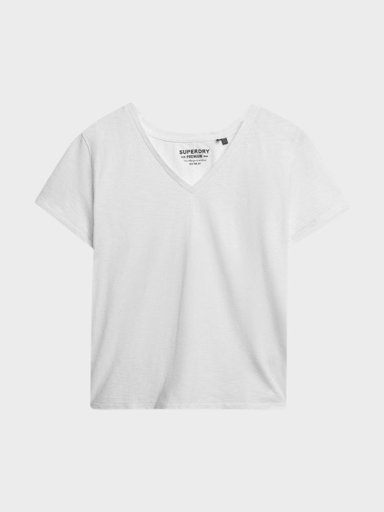 Studios Slub Embroidered Tshirt - Dame - Optic - Gumpel & Co