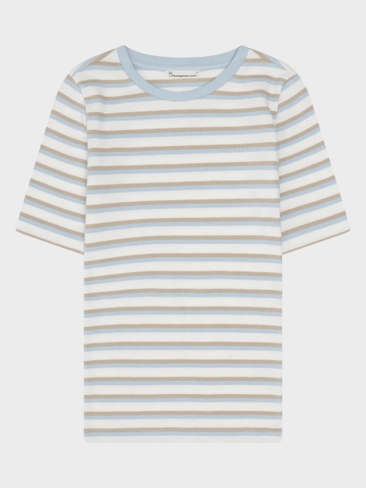 KNOWLEDGE COTTON APPAREL Rib T-shirt - Dame - Multi color stripe