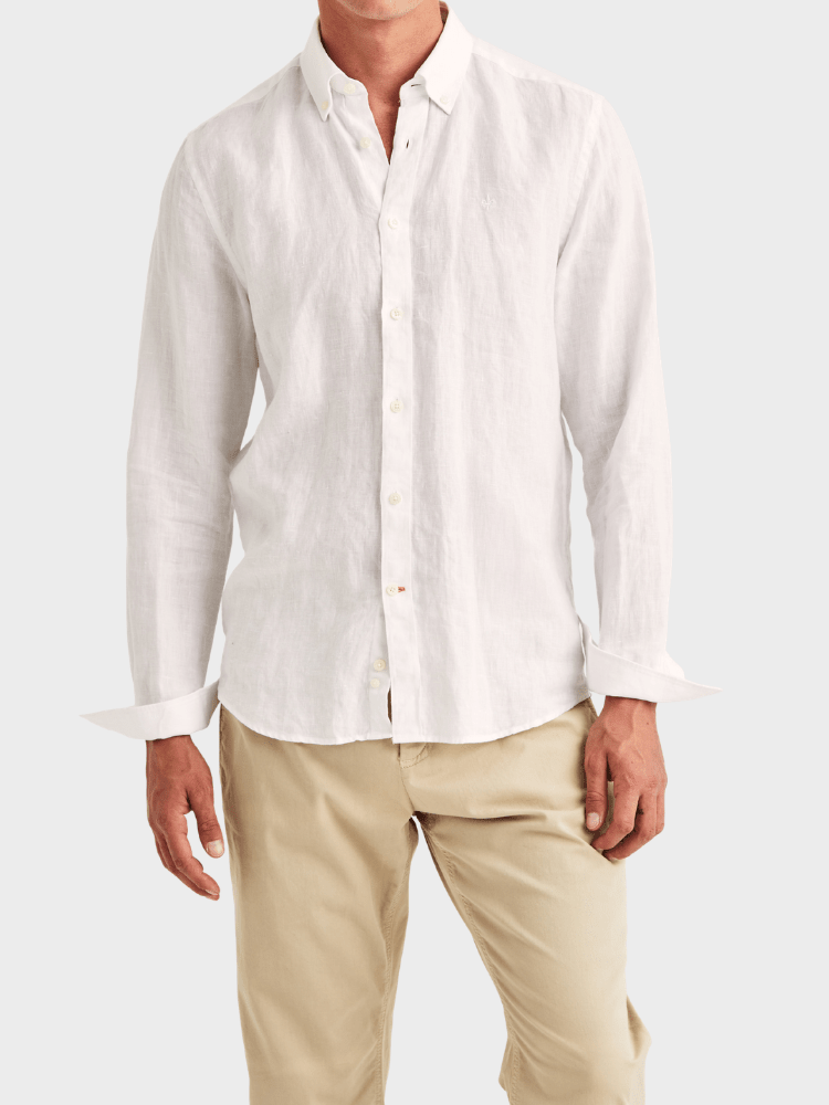 Morris Douglas Linen Shirt-Classic Fit - White