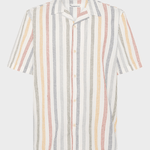 KNOWLEDGE COTTON APPAREL Skjorte m/korte ærmer - Herre - Multi color stripe
