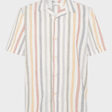 KNOWLEDGE COTTON APPAREL Skjorte m/korte ærmer - Herre - Multi color stripe
