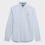 Preppy Oxford Langærmet Skjorte - Herre - Classic Blue/Optic Stripe - Gumpel & Co