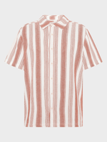 Stribet Skjorte m/korte ærmer - Herre - Red Stripe