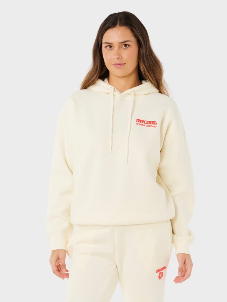 Rip Curl Surf Puff Heritage Hood Hoodie - Dame - Cayenne