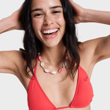 Solid Essentials Tiki Tri Bikini Top - Dame - Hibiscus - Gumpel & Co