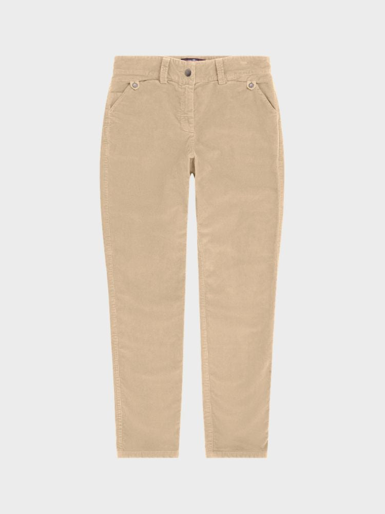 W Fjordcord Slacks 16 Wale - Dame - Desert