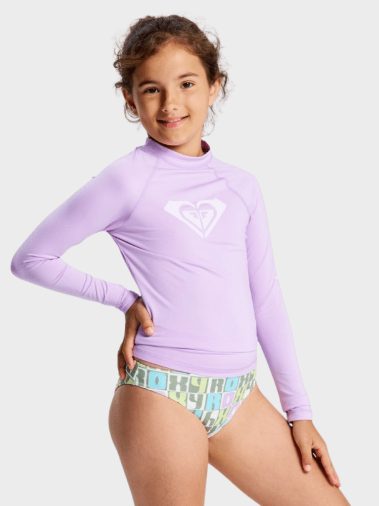 Whole Hearted Langærmet UV trøje - Pige - Crocus Petal - Gumpel & Co