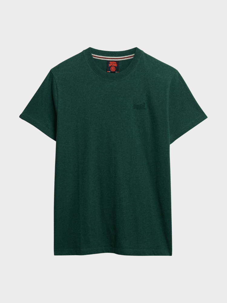 Organic Cotton Essential Logo T-shirt - Herre - Pitch Green Marl - Gumpel & Co