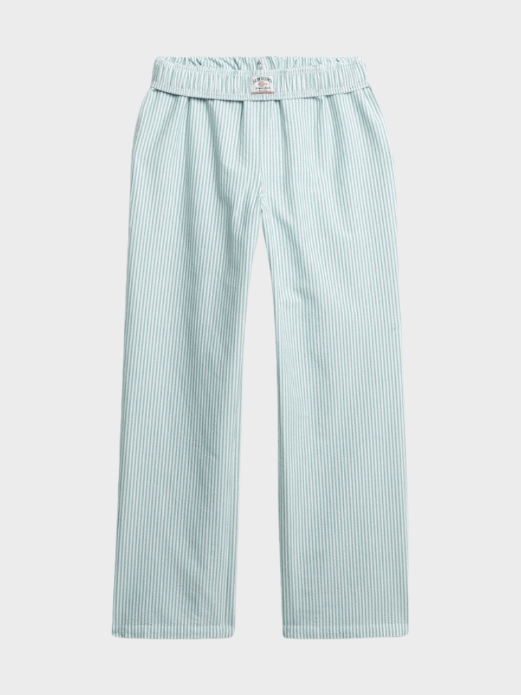 SUPERDRY Cotton Stripe Elastic Bukser - Dame - Peppermint Chalk Stripe