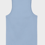 KNOWLEDGE COTTON APPAREL Racer Rib Top - Dame - Skyway