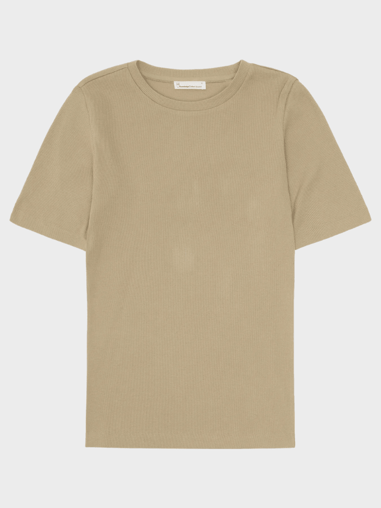 KNOWLEDGE COTTON APPAREL Rib T-shirt - Dame - Twill