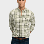 Merchant Lite Check Skjorte - Herre - Cedar Check Sage - Gumpel & Co