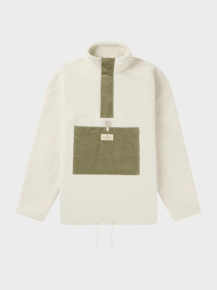 V Bond Cord Fleece - Herre - Natural / Olive Ash