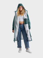 Advance Long Sleeve Dryrobe - Unisex - Dark Green / Nimbus Cloud