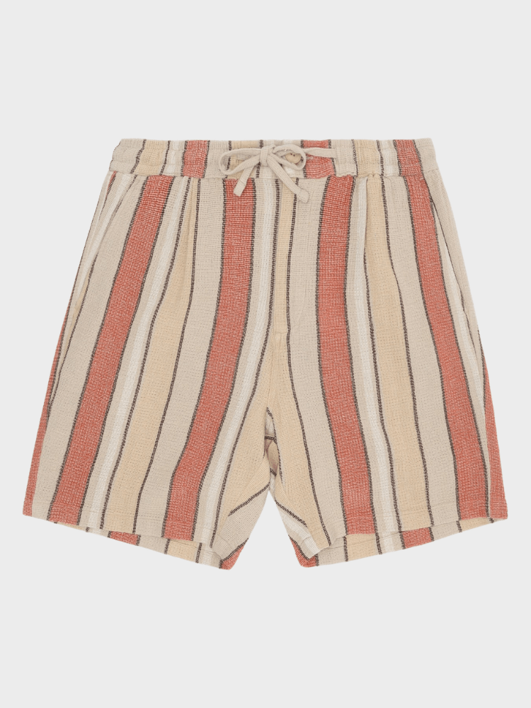 KNOWLEDGE COTTON APPAREL Fig Shorts - Herre - Red Stripe