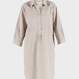 Liv linen Shirt Dress - Dame - Chalk - melange - Gumpel & Co