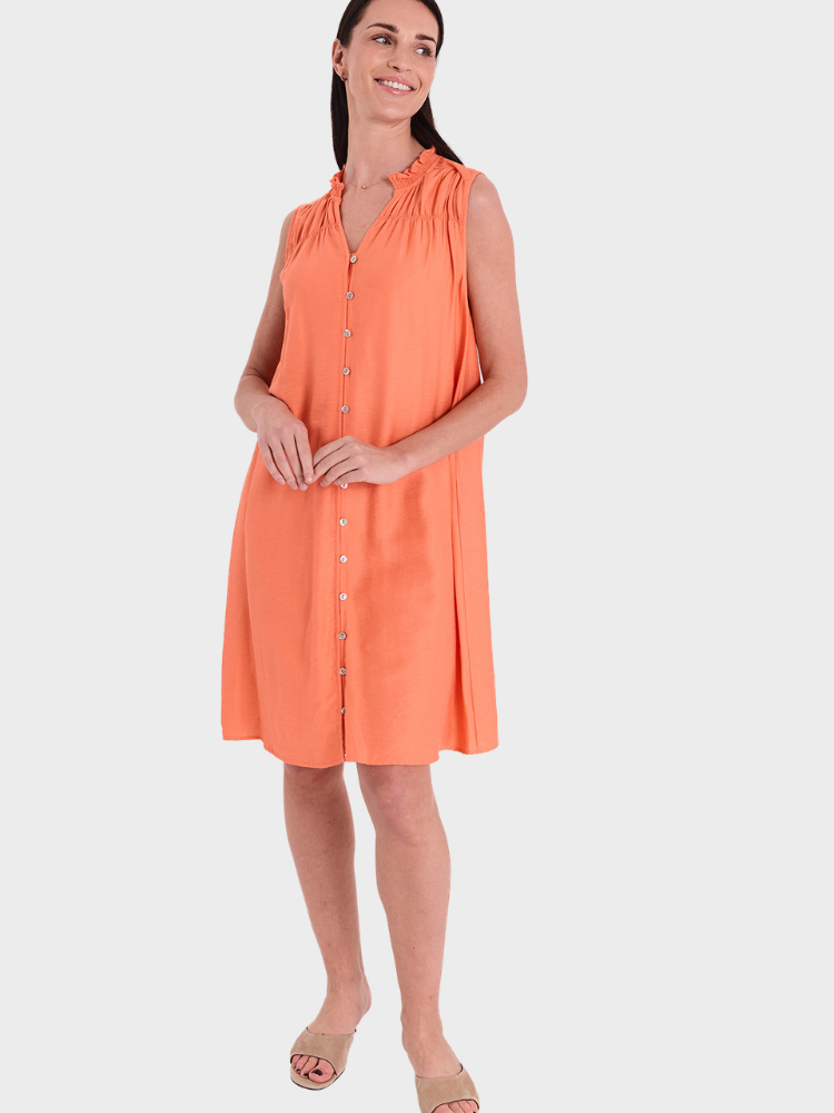 Freequent Esally Kjole - Dame - ORANGE