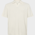 KNOWLEDGE COTTON APPAREL Organic Cotton Knitted Polo GOTS/Vegan - Herre - Egret