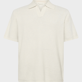 KNOWLEDGE COTTON APPAREL Organic Cotton Knitted Polo GOTS/Vegan - Herre - Egret