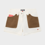 5 Inch Field Shorts - Dame - Off White / Tan - Gumpel & Co