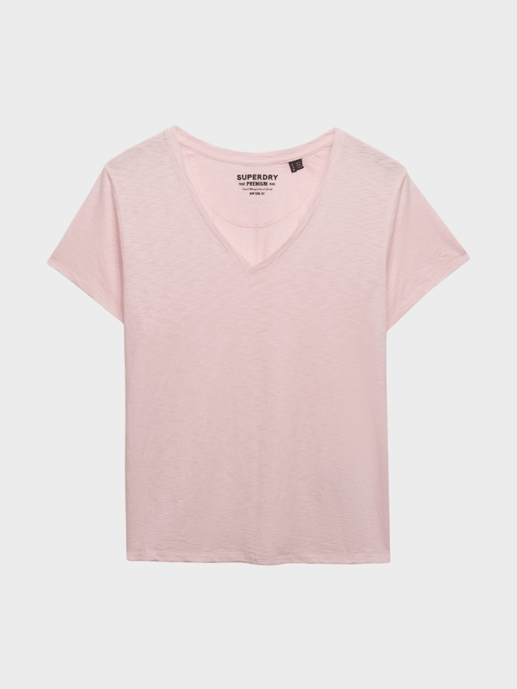 Studios Slub Embroidered Tshirt - Dame - Pale Pink - Gumpel & Co