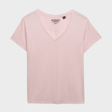 Studios Slub Embroidered Tshirt - Dame - Pale Pink - Gumpel & Co