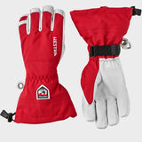 Army Leather Heli 5 fingre Skihandsker - Unisex - Red