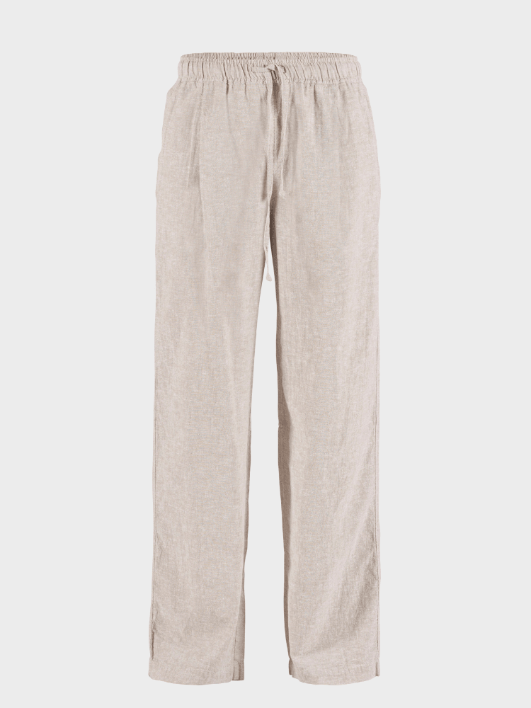 Luca linen Trousers - Dame - Chalk - melange - Gumpel & Co