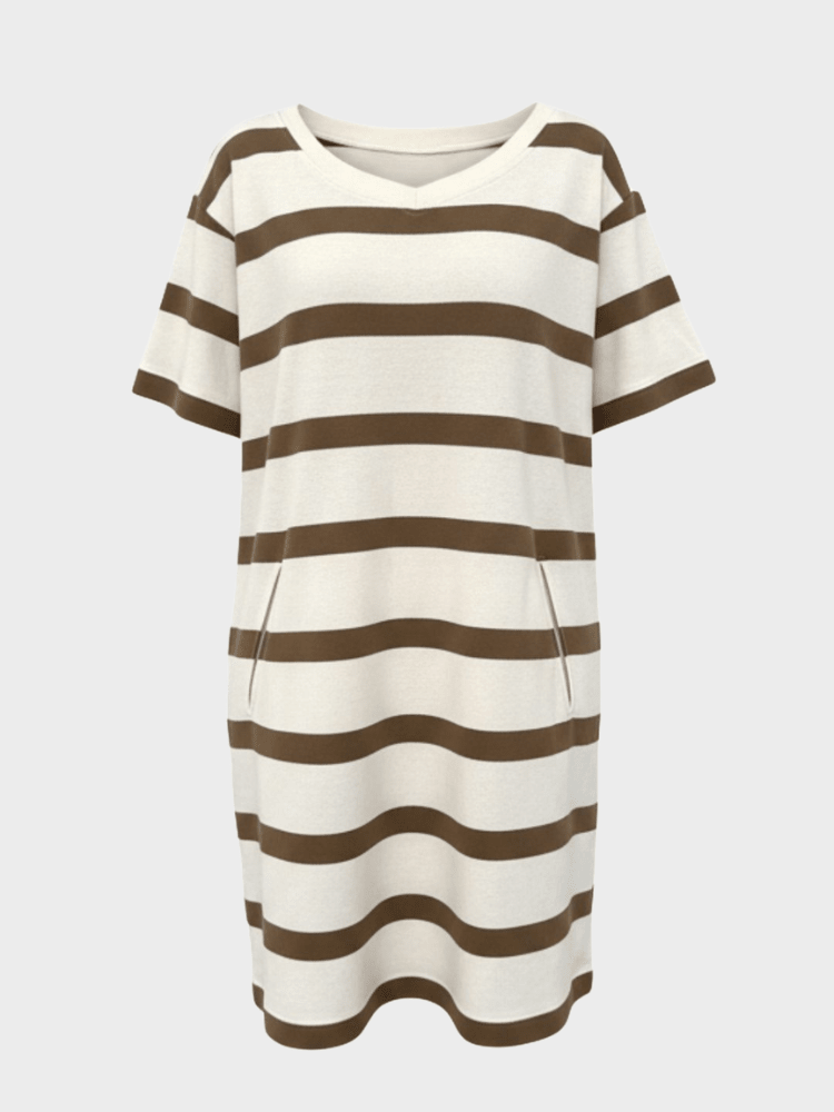 Jessica Dress - Dame - Ecru w/Cognac - Gumpel & Co