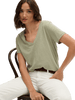 Studios Slub Embroidered Tshirt - Dame - Dusty Sage