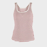 BLUE SPORTSWEAR Annamay striped Top - Dame - Ecru w/Cranberry