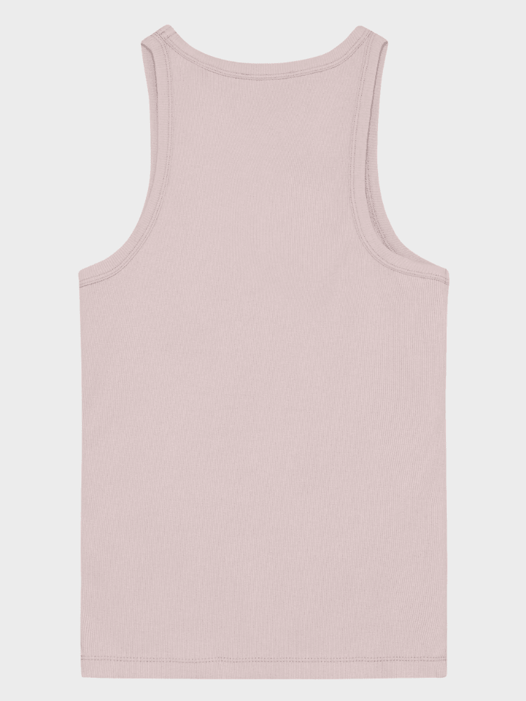 KNOWLEDGE COTTON APPAREL Racer Rib Top - Dame - Pale Pink