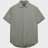 SUPERDRY Riviera Kortærmet Linen Skjorte - Herre - Bay Green