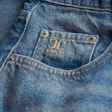 Mid Rise Baggy Shorts - Dame - Mid Sea Blue - Gumpel & Co