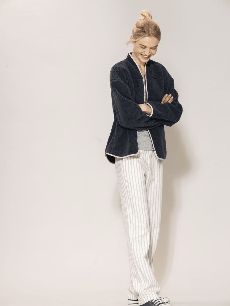 Delta teddyfleece Blouse - Dame - Dusty Navy - Gumpel & Co