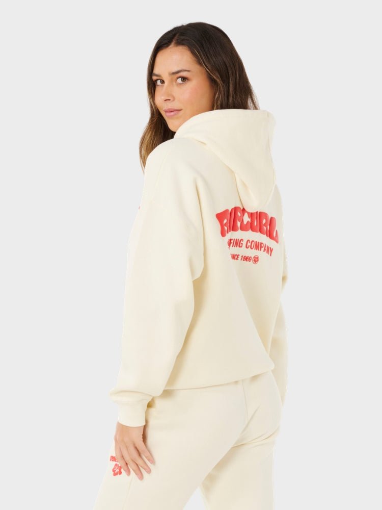 Rip Curl Surf Puff Heritage Hood Hoodie - Dame - Cayenne