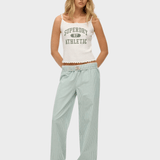 SUPERDRY Cotton Stripe Elastic Bukser - Dame - Peppermint Chalk Stripe