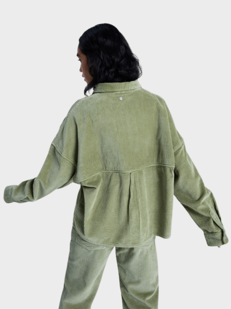 Chilled Out Washed Cord Top - Dame - Oil Green - Gumpel & Co