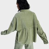 Chilled Out Washed Cord Top - Dame - Oil Green - Gumpel & Co