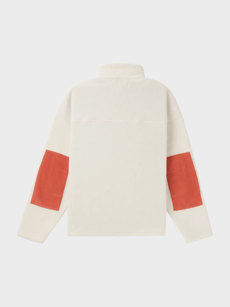 V Bond Cord Fleece - Dame - Natural / Red - Gumpel & Co