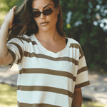 Jessica Dress - Dame - Ecru w/Cognac - Gumpel & Co