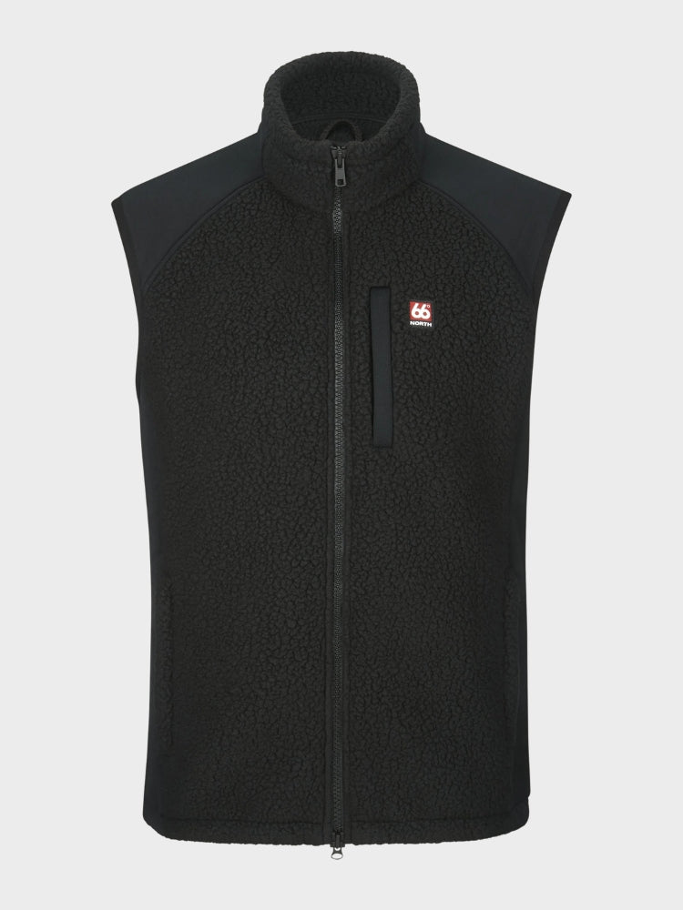Tindur Shearling Vest Fleece - Herre - Black - Gumpel & Co