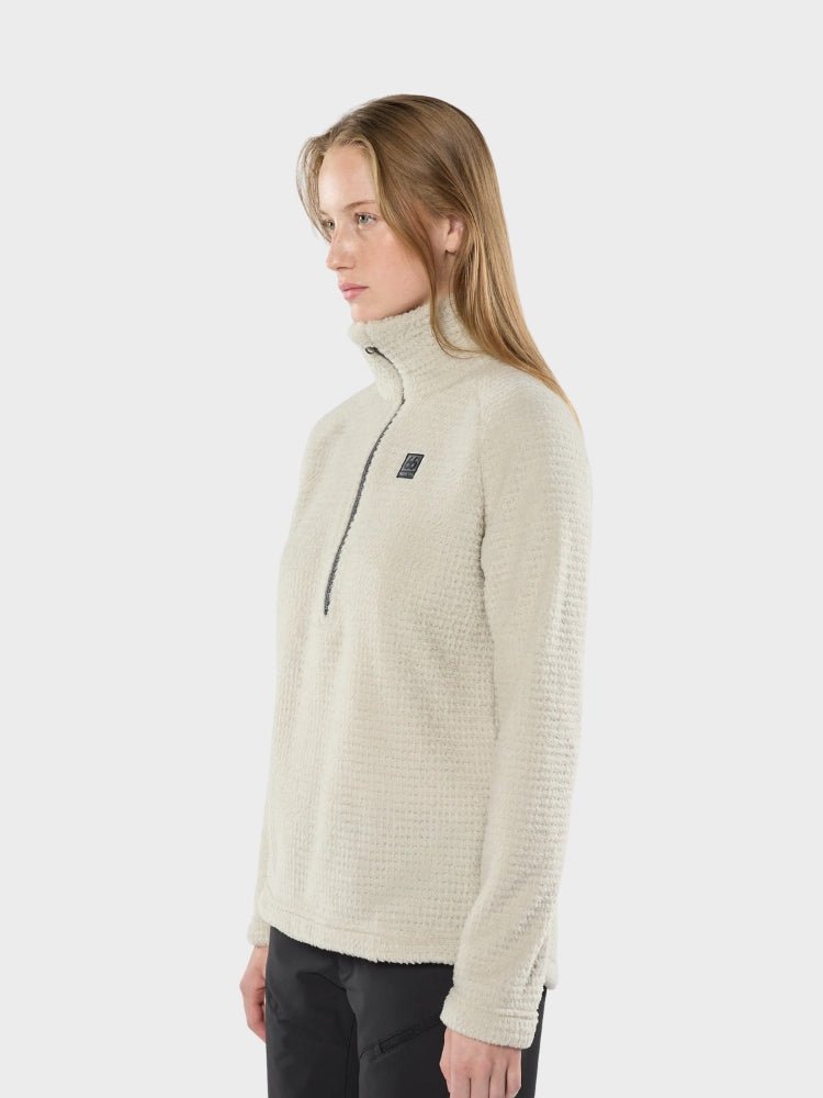 Hrannar W Zipneck Fleece - Dame - Dark Stone - Gumpel & Co
