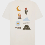 KNOWLEDGE COTTON APPAREL T-shirt m/tryk på ryggen - Herre - Egret